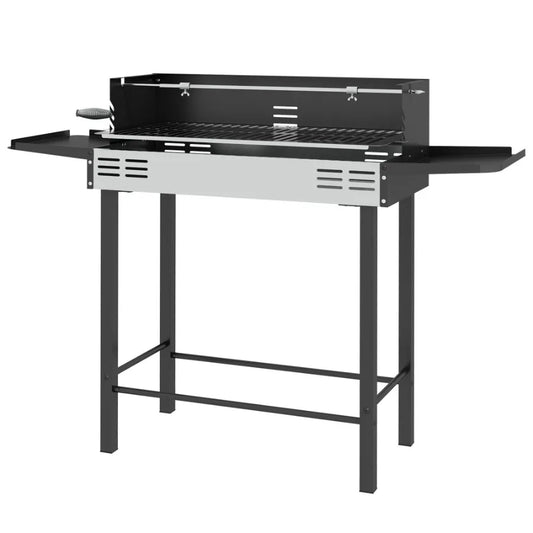 Hign-concerned BBQ Rotisserie Charcoal Grill With 3 Level Shelves