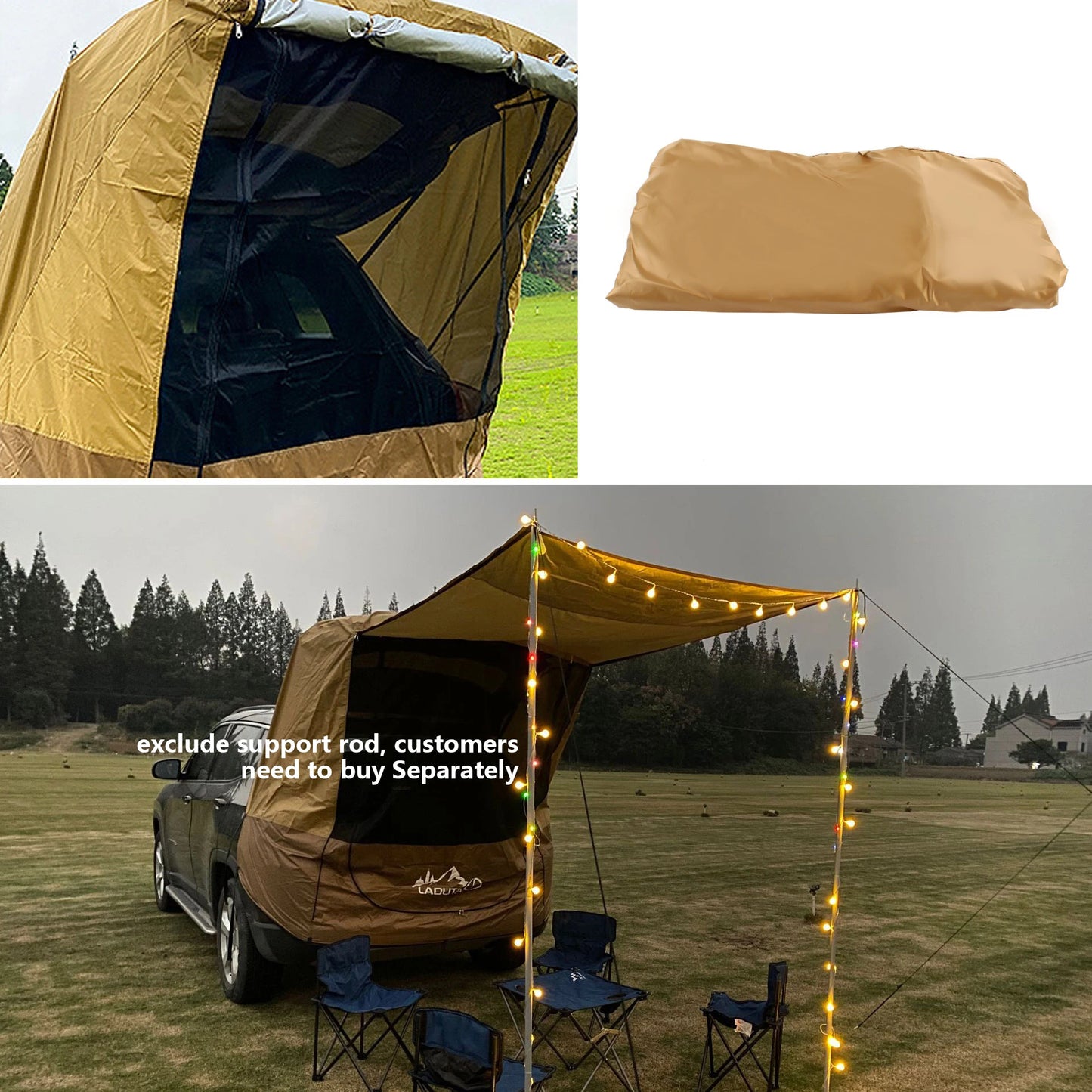 Building Outdoor Car Tailgate Shade Awning Tent Waterproof Sunshade