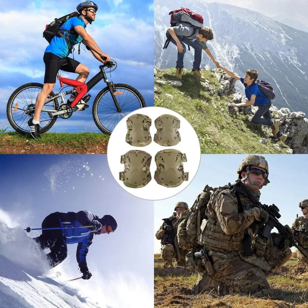 2 Pairs Set Tactical Knee Pad Elbow Protector For Airsoft
