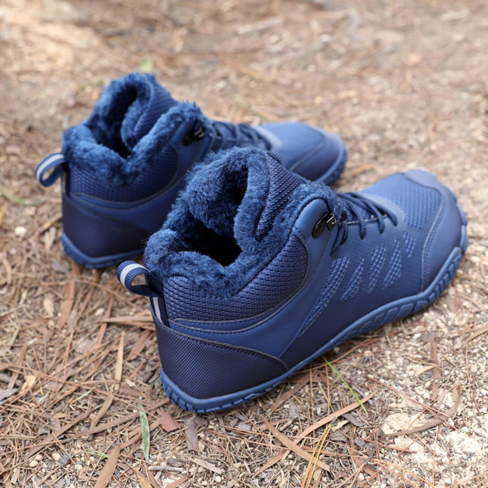 Shunmaii Unisex Barefoot Hiking Boots Waterproof Fur Lined