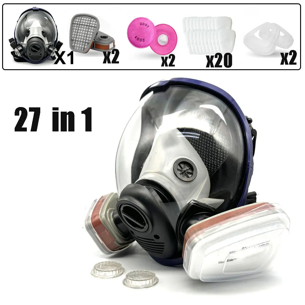 Full Face Respirator Gas Mask With Activated Carbon Filter