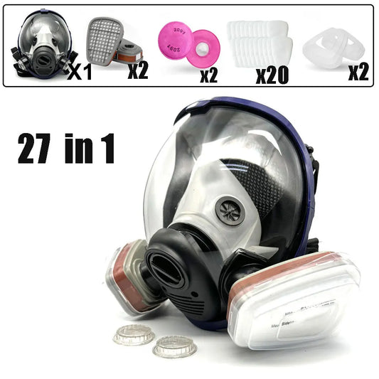 Full Face Respirator Gas Mask With Activated Carbon Filter