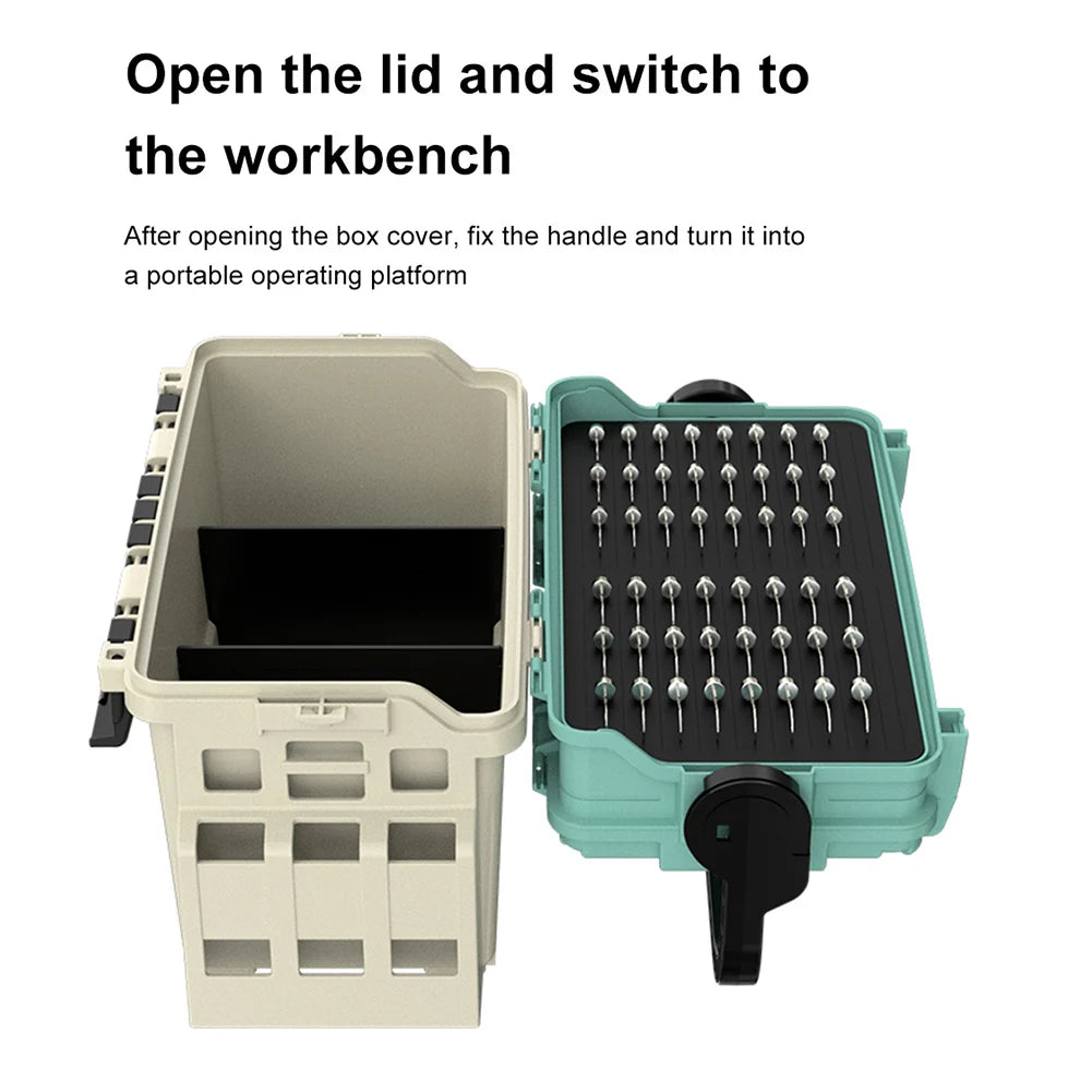 APWIKOGER Double Layer Fishing Rod Reel Box Large Capacity Case