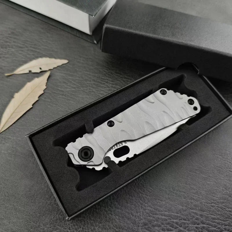 DIY Supplies Folding Knife With D2 Blade And Titanium Handle