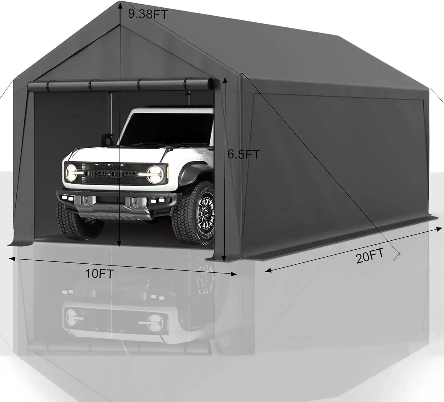 XMSJ Heavy Duty Carport Canopy Storage Shed Portable Garage