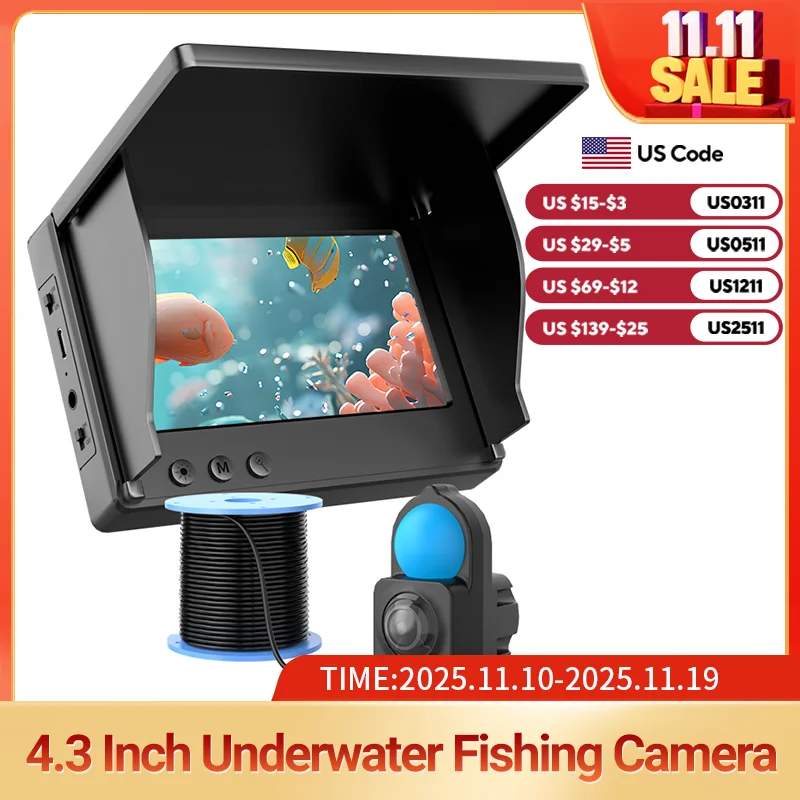 GUANMOU Portable Underwater Fishing Camera Infrared Night Vision Ice Fishing