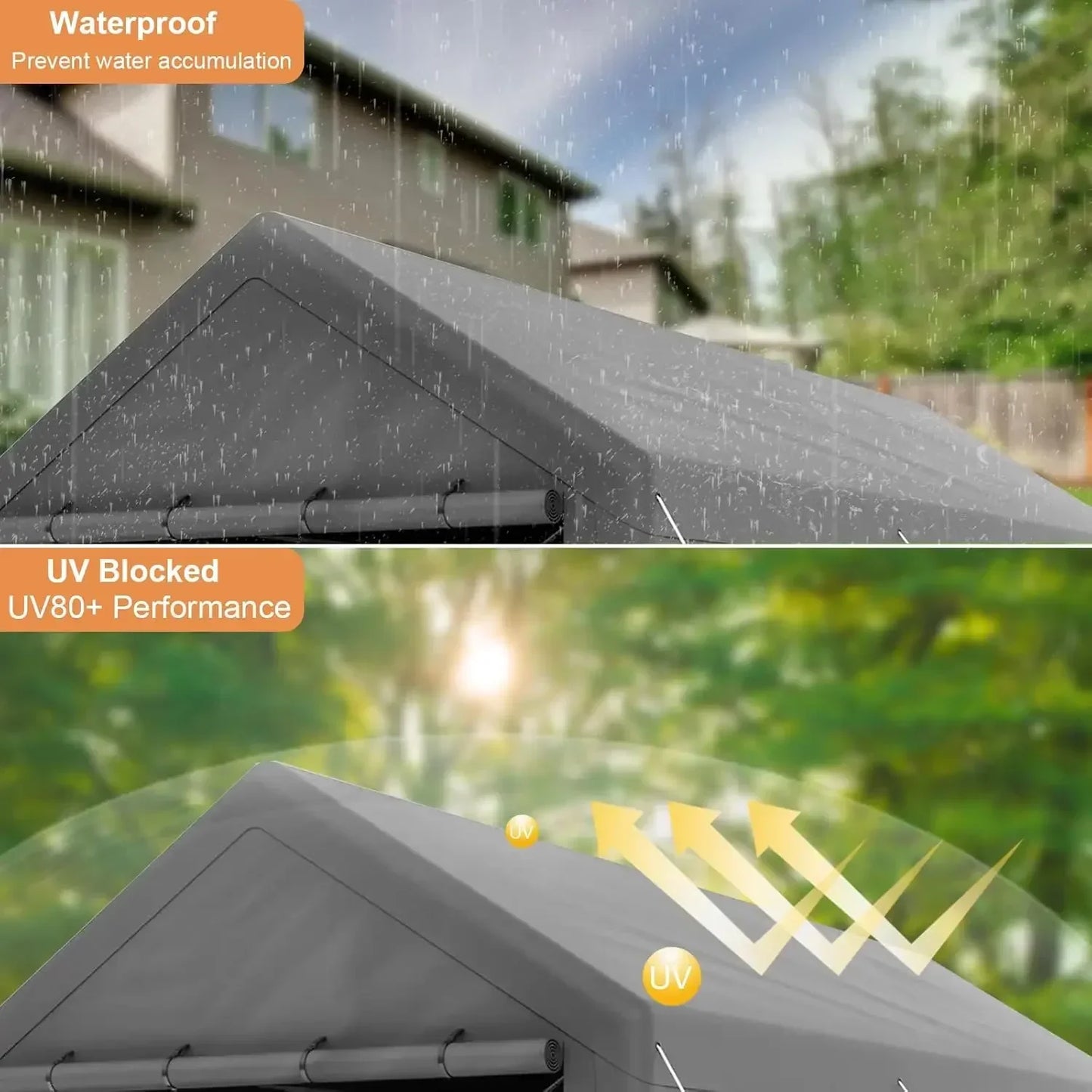 XMSJ Heavy Duty Carport Canopy Storage Shed Portable Garage