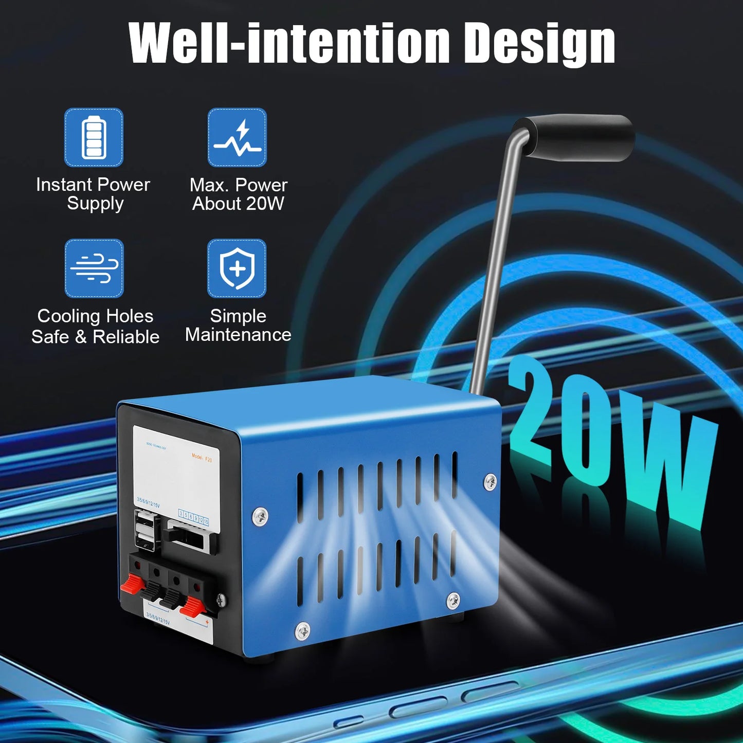 Manual Hand Crank Portable Generator For Emergency USB Charging