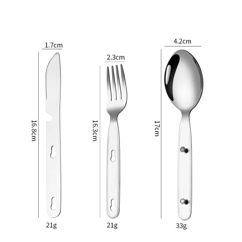 Stainless Steel Folding Camping Cutlery Set for Travel
