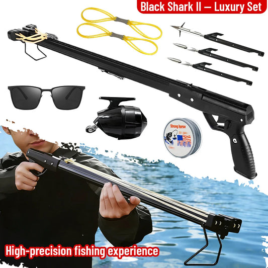Fishing Slingshot Rod with Reel Long Distance Fishing Tool Portable Fishing Equipment Aluminum Outdoor Adult Fishing Device