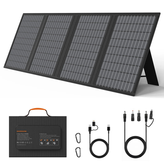 MHPOWOS Solar Battery Charger for Powerbank, 45W / 60W Foldable Portable Solar Panel with USB C, DC Output for Camping Phone