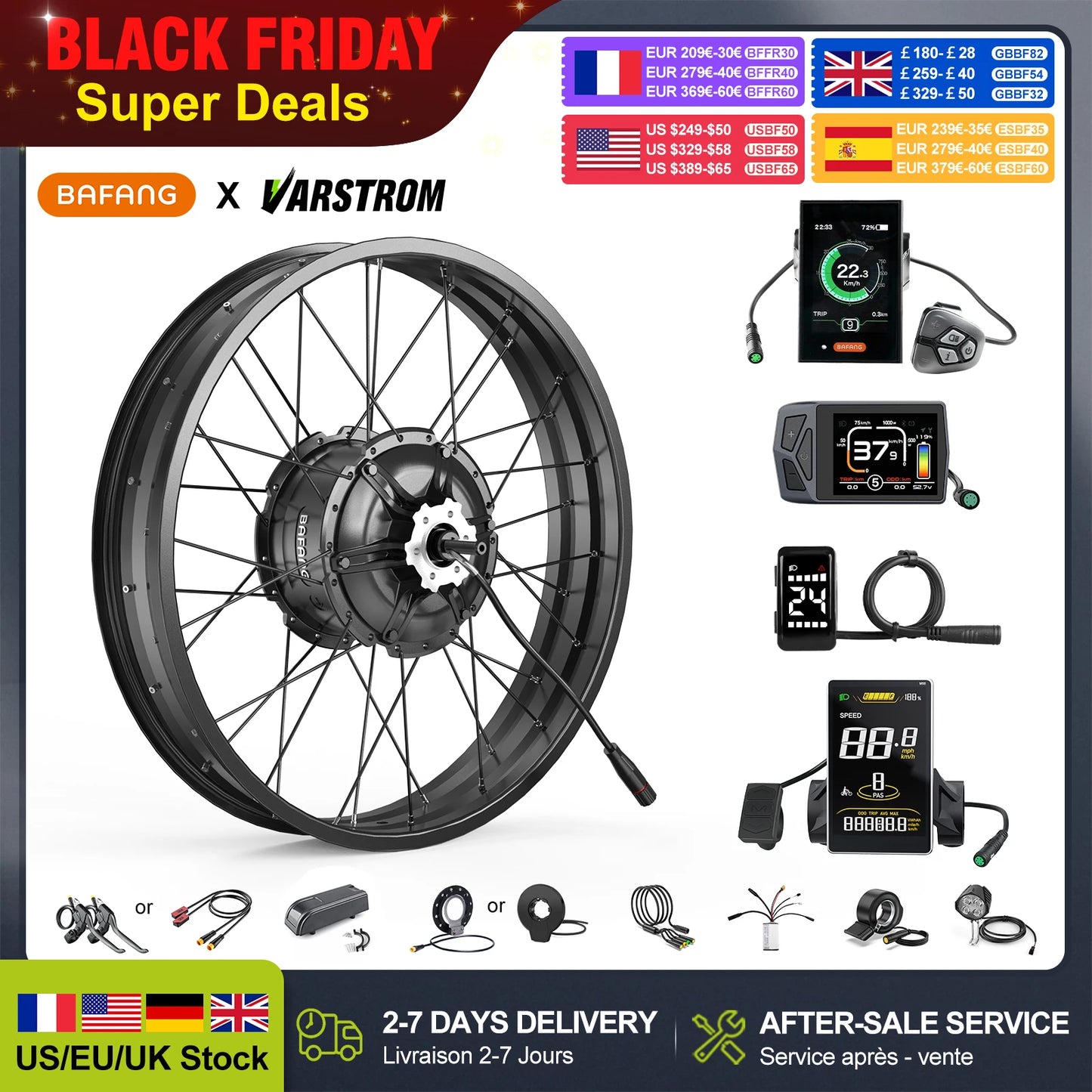 BAFANG 1000W Fat Tire Hub Motor For Snow Electric Bike