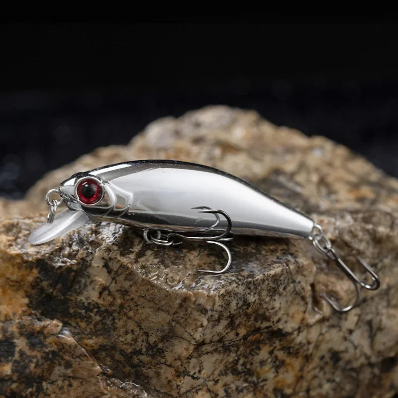 1pcs 5.5cm/6.5g Mini Laser Hard Minnow Sinking Bait Wobbler Jerkbait Crank Fishing Lures Hook Bass Pesca Fresh Saltwater Tackle