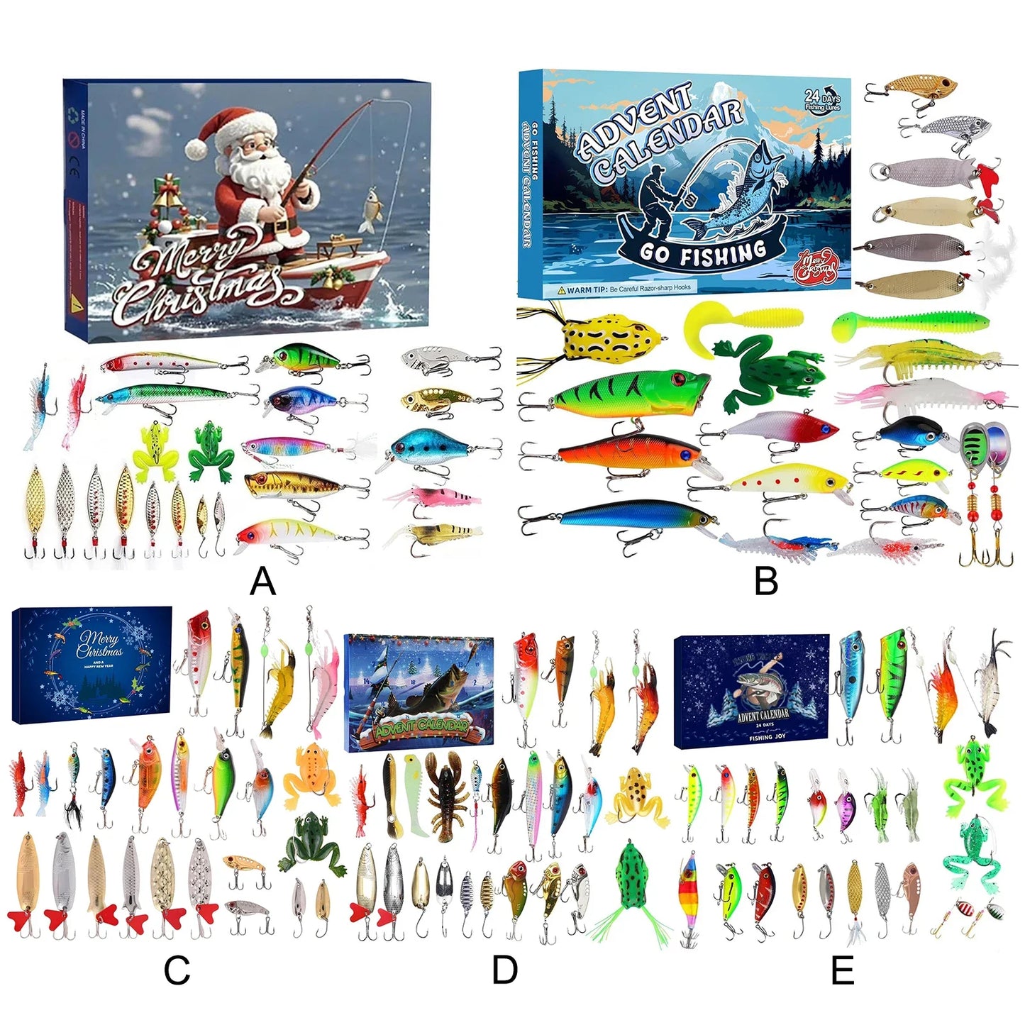 Alloet Advent Calendar Fishing Tackle 24 Day Lures Kit
