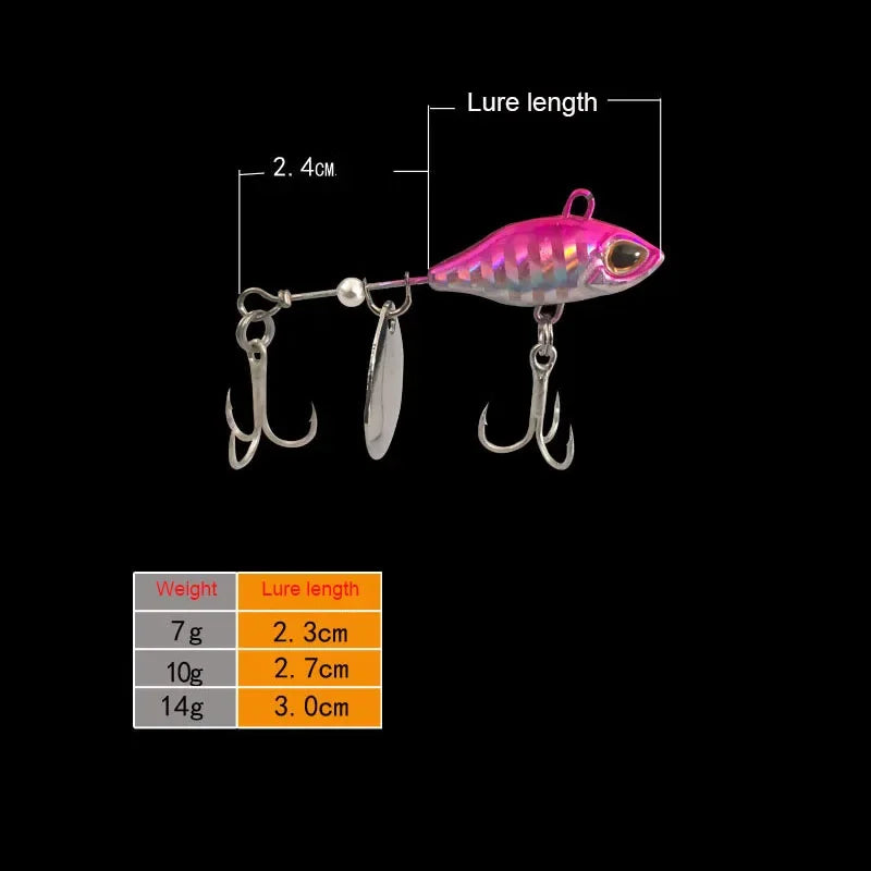Long Shot Rotating Vibration Bait Spinner Tail Spoon Lure