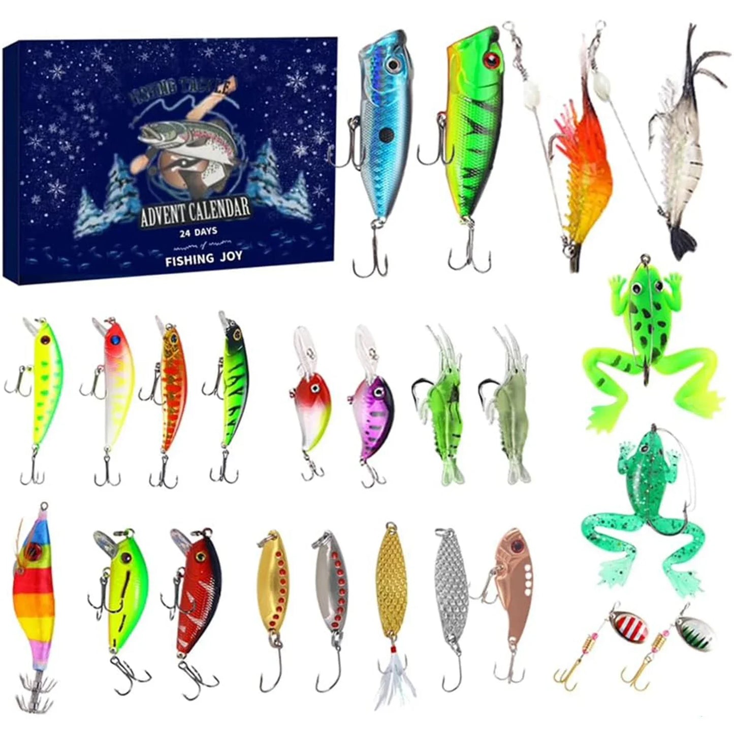 Alloet Advent Calendar Fishing Tackle 24 Day Lures Kit