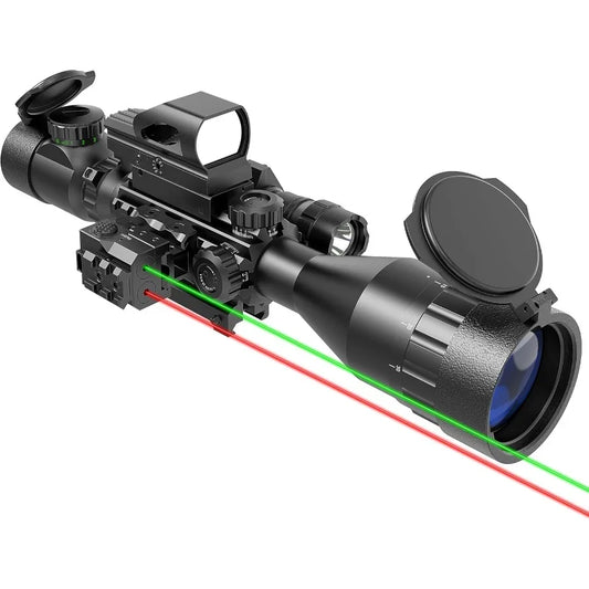 AO Rifle Scope With Red Green Illuminated Rangefinder Reticle