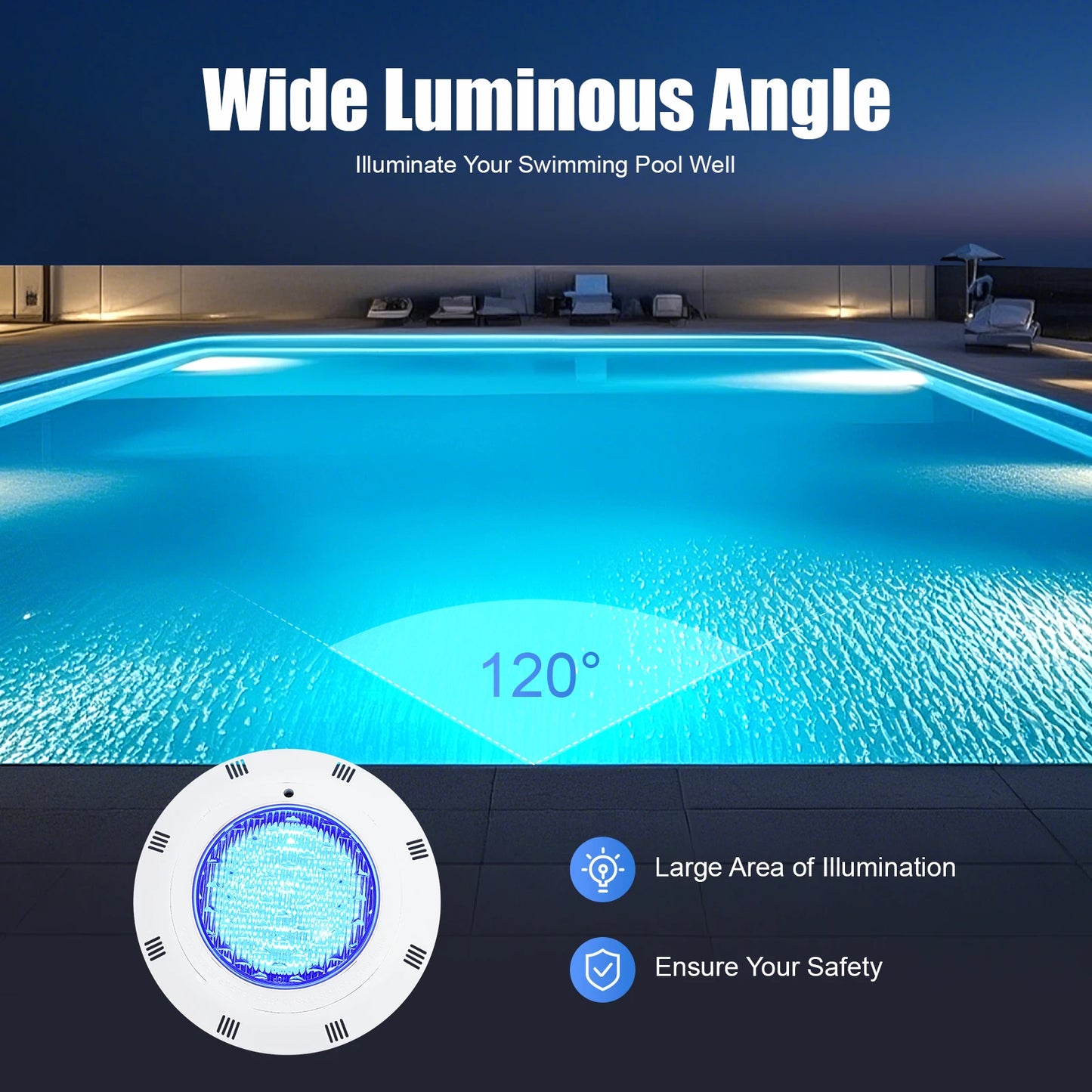 Bymaocar 12V 36W Underwater Pool Light With Remote