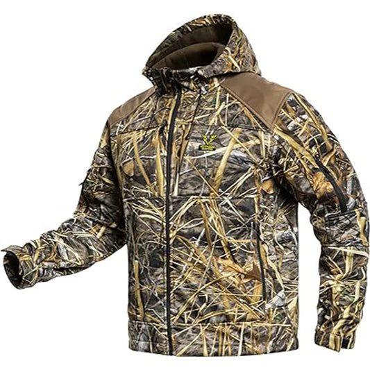 VOTAGOOCN Quiet Hunting Softshell Jacket Fleece Lined Camouflage