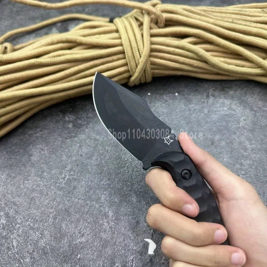 DIY Supplies Outdoor Hunting Knife With Sheath Finger Ring
