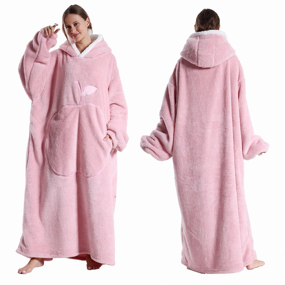 Zhejiang Wearable Hooded Blanket With Sleeves Polar Fleece For Adults