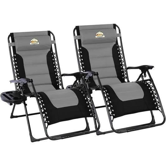XMSJ Zero Gravity Lounge Chairs Set of 2 Folding Patio