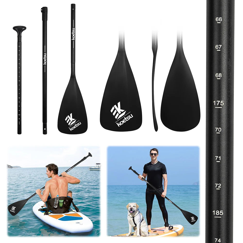 JOCESTYLE 3-Piece Adjustable Kayak Paddle Aluminum Alloy Detachable