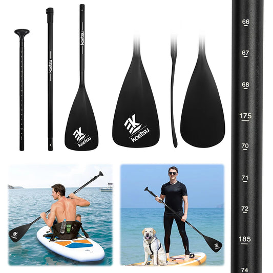 JOCESTYLE 3-Piece Adjustable Kayak Paddle Aluminum Alloy Detachable