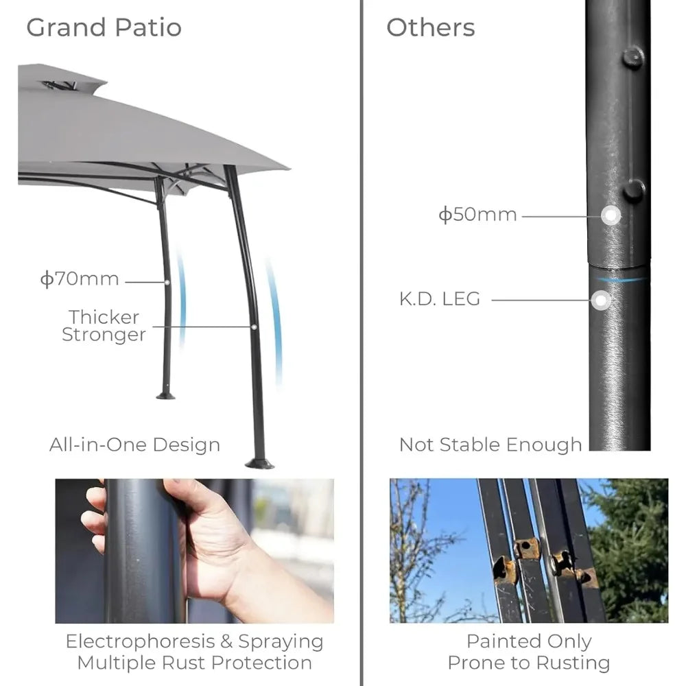 Cover Gazebo Double Soft Top Canopy With Privacy Netting