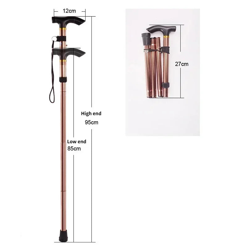 Noocuxuekon Adjustable Telescopic Folding Aluminum Walking Stick