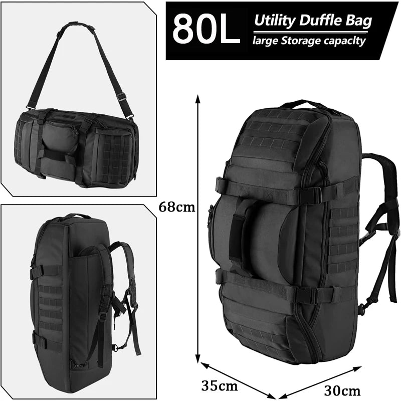 LQARMY Molle Tactical Duffle Bag For Camping And Hiking
