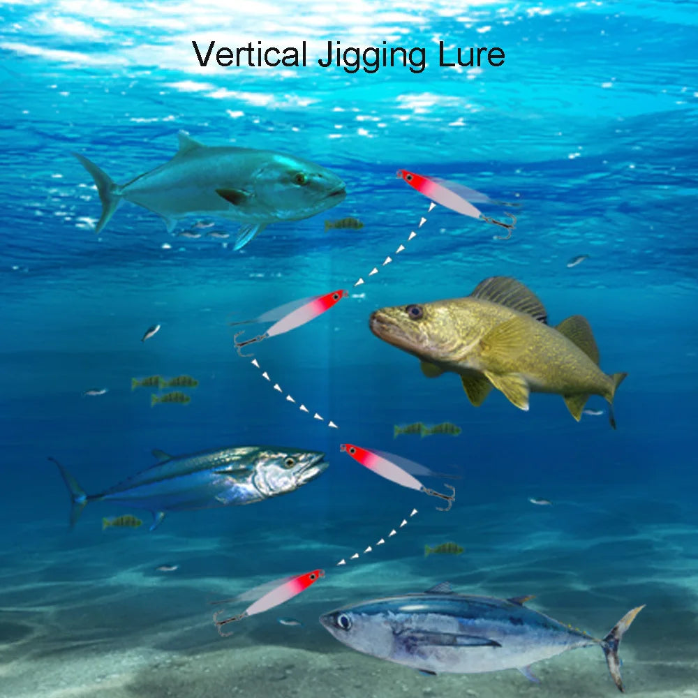 Ackibbik 6pc Metal Cast Jig Spoon Saltwater Lure Tuna Kingfish