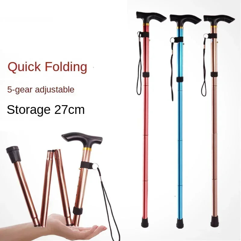 Noocuxuekon Adjustable Telescopic Folding Aluminum Walking Stick