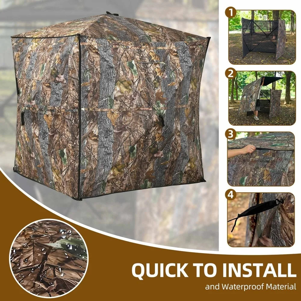 360 Degree Hunting Blind For Three Person With Open Door