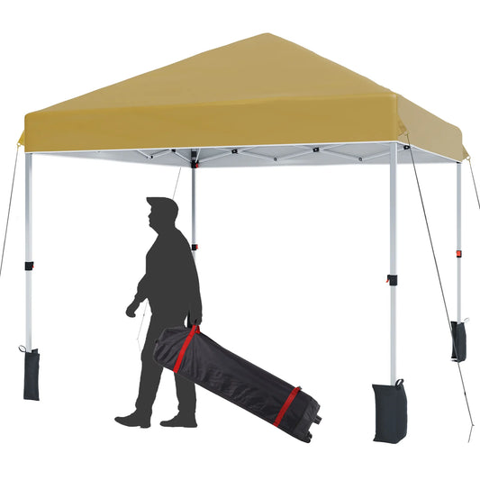 Center Locking Canopy Tent One Touch Setup Waterproof UV Protection