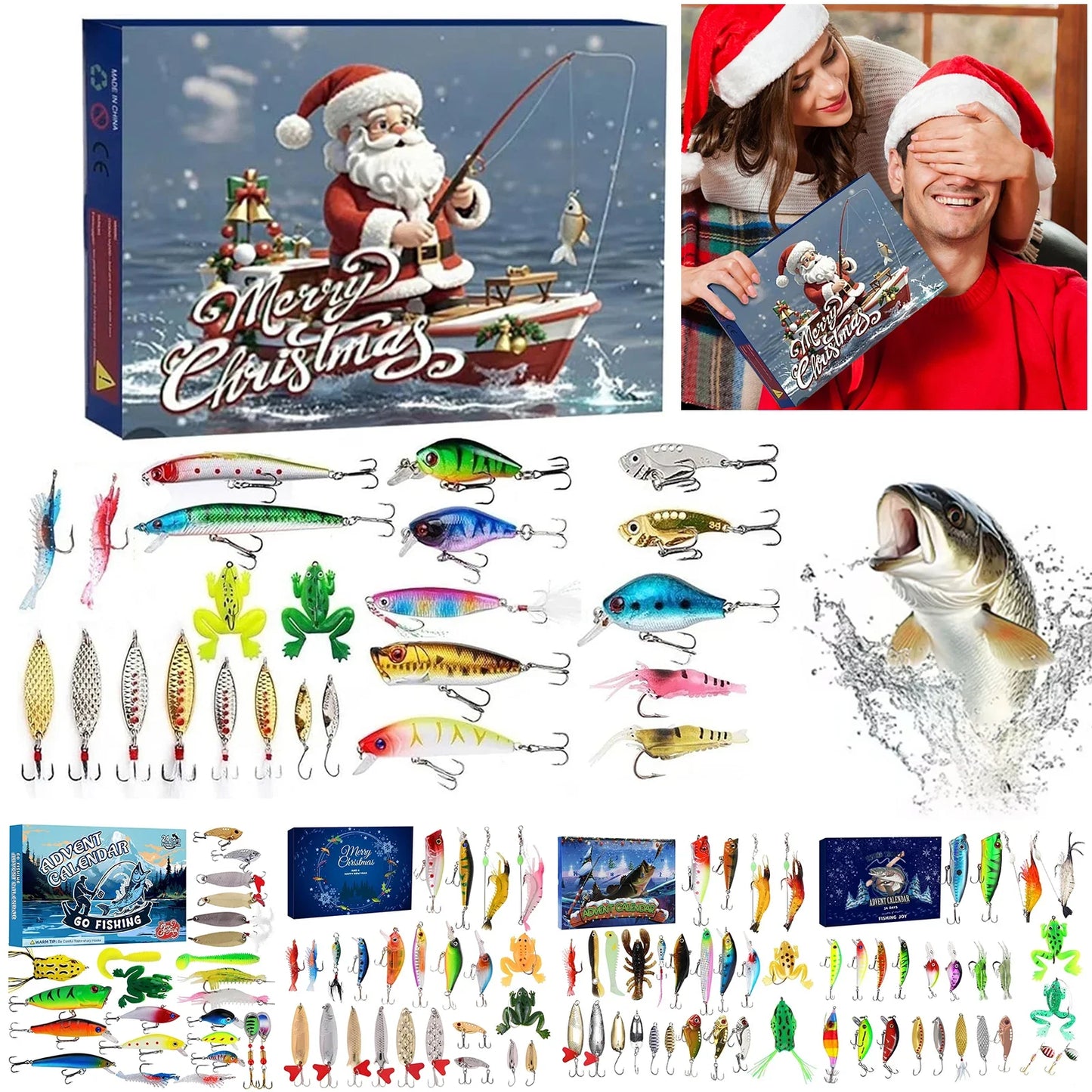Alloet Advent Calendar Fishing Tackle 24 Day Lures Kit