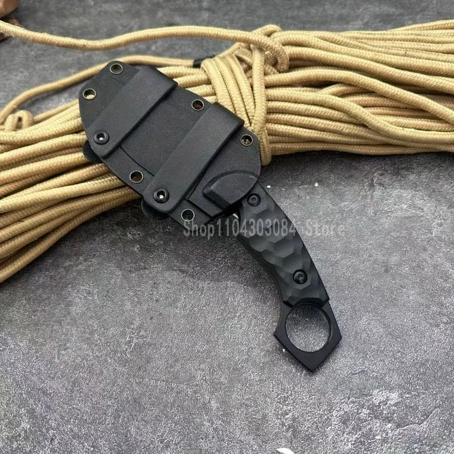 DIY Supplies Outdoor Hunting Knife With Sheath Finger Ring