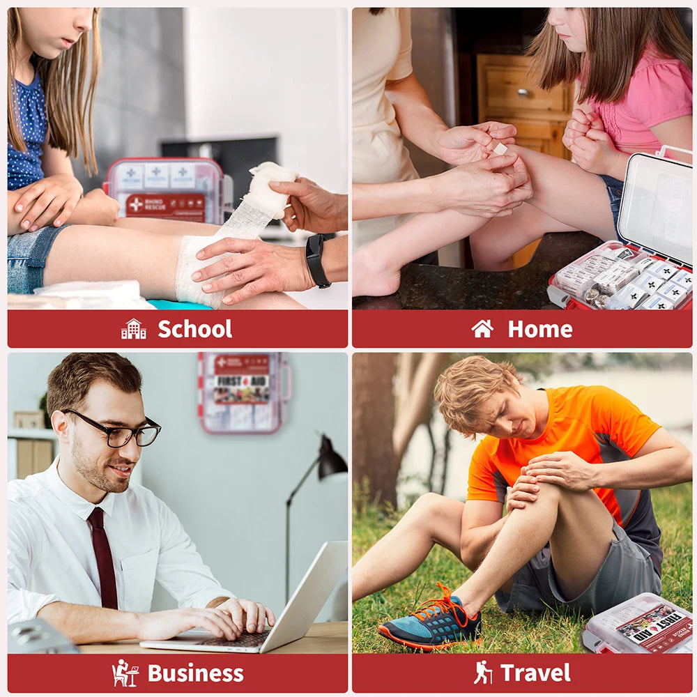 Rhino Rescue 350 Piece OSHA First Aid Kit Home Office