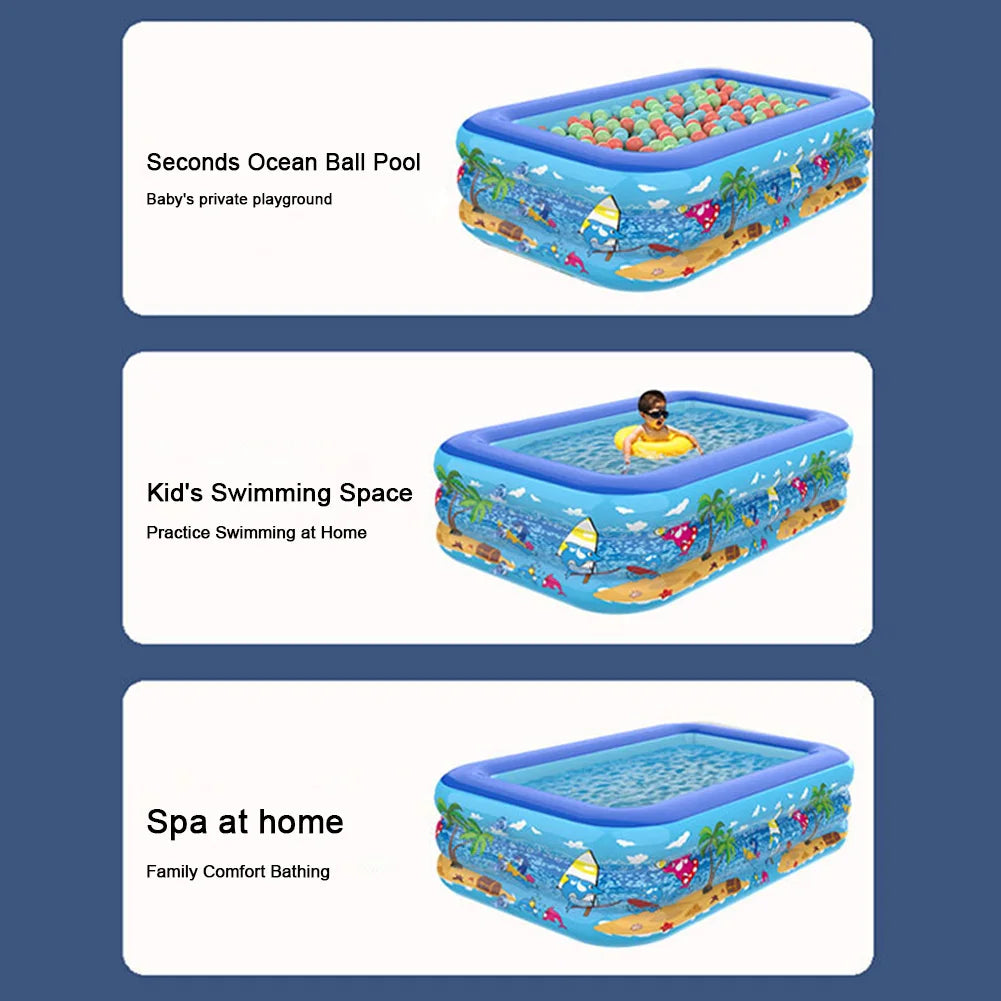 ALLOYSEED Baby Bath Tub PVC Thickening Pool Cartoon Pattern Water Play