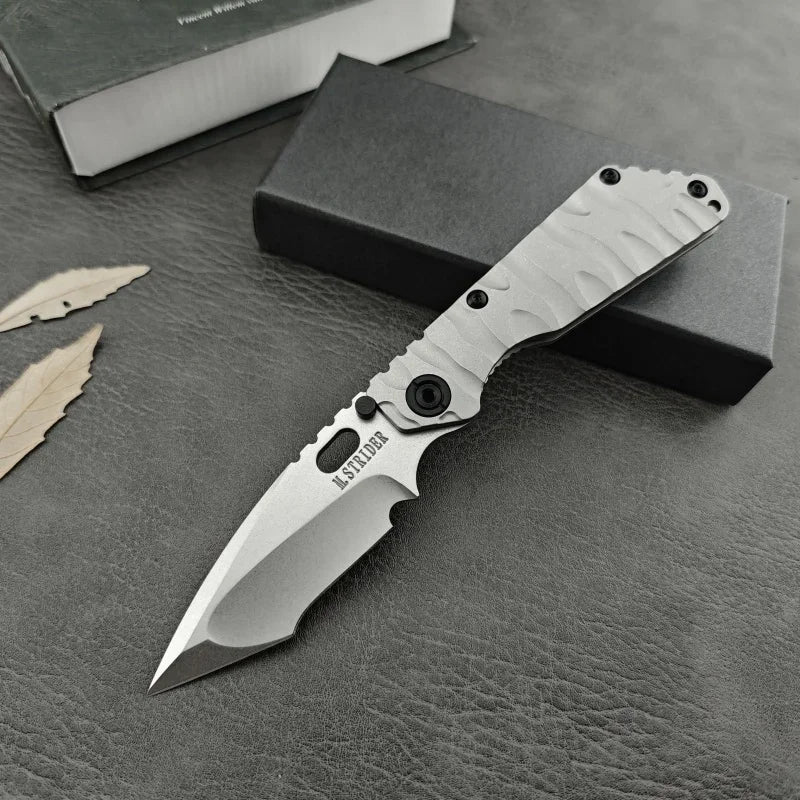 DIY Supplies Folding Knife With D2 Blade And Titanium Handle