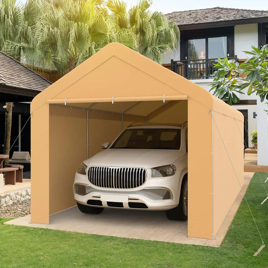 MORNGARDO Heavy Duty Carport Canopy With Removable Sidewalls And Doors