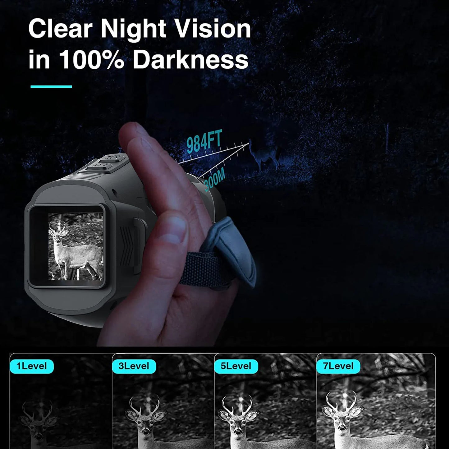 Night Vision Goggles Monocular Telescope R11 Digital Night Vision Monocular with 1080p Video 5X Digital Zoom 300m Long Distance