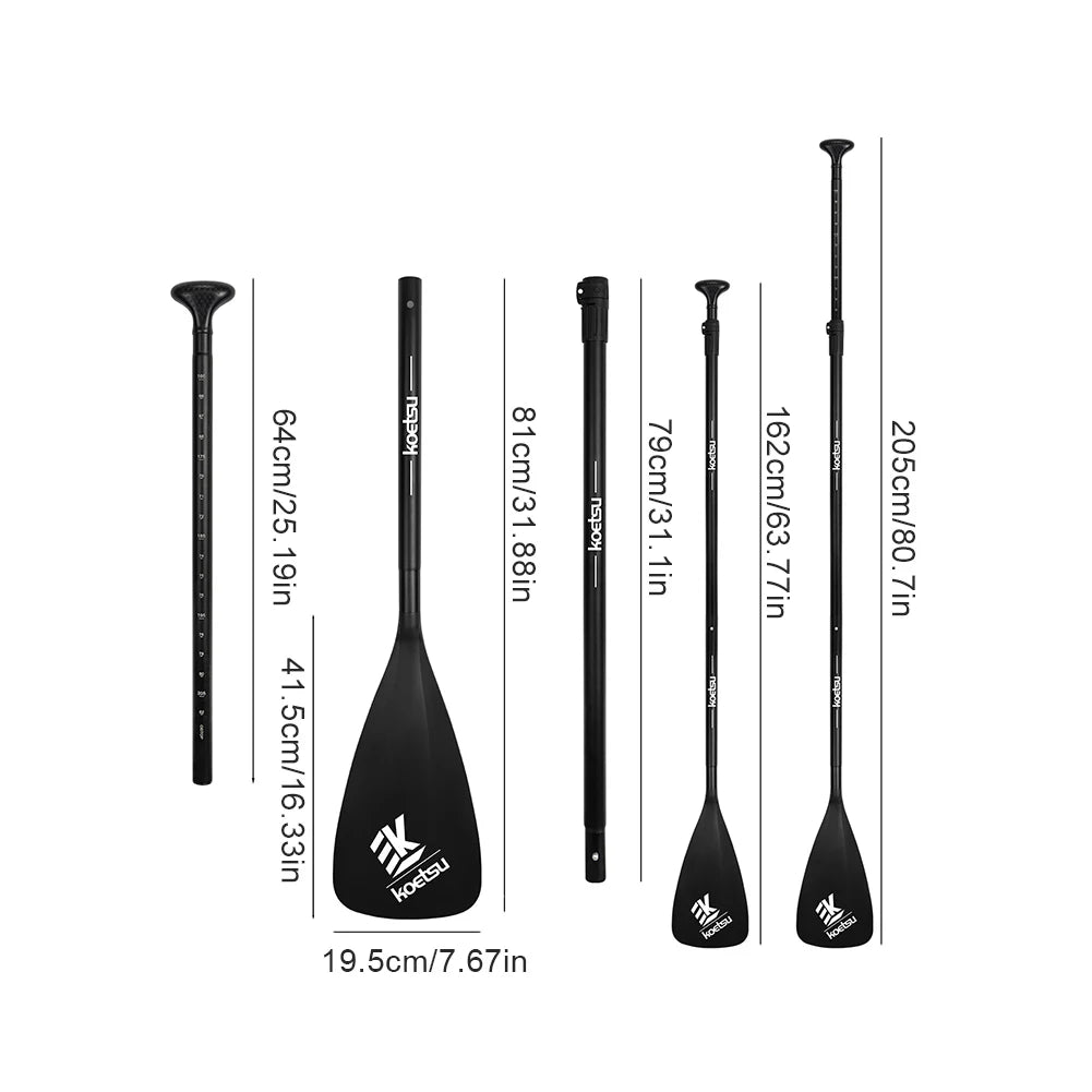 JOCESTYLE 3-Piece Adjustable Kayak Paddle Aluminum Alloy Detachable