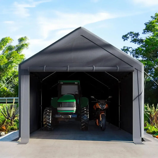 XMSJ Heavy Duty Carport Canopy Storage Shed Portable Garage