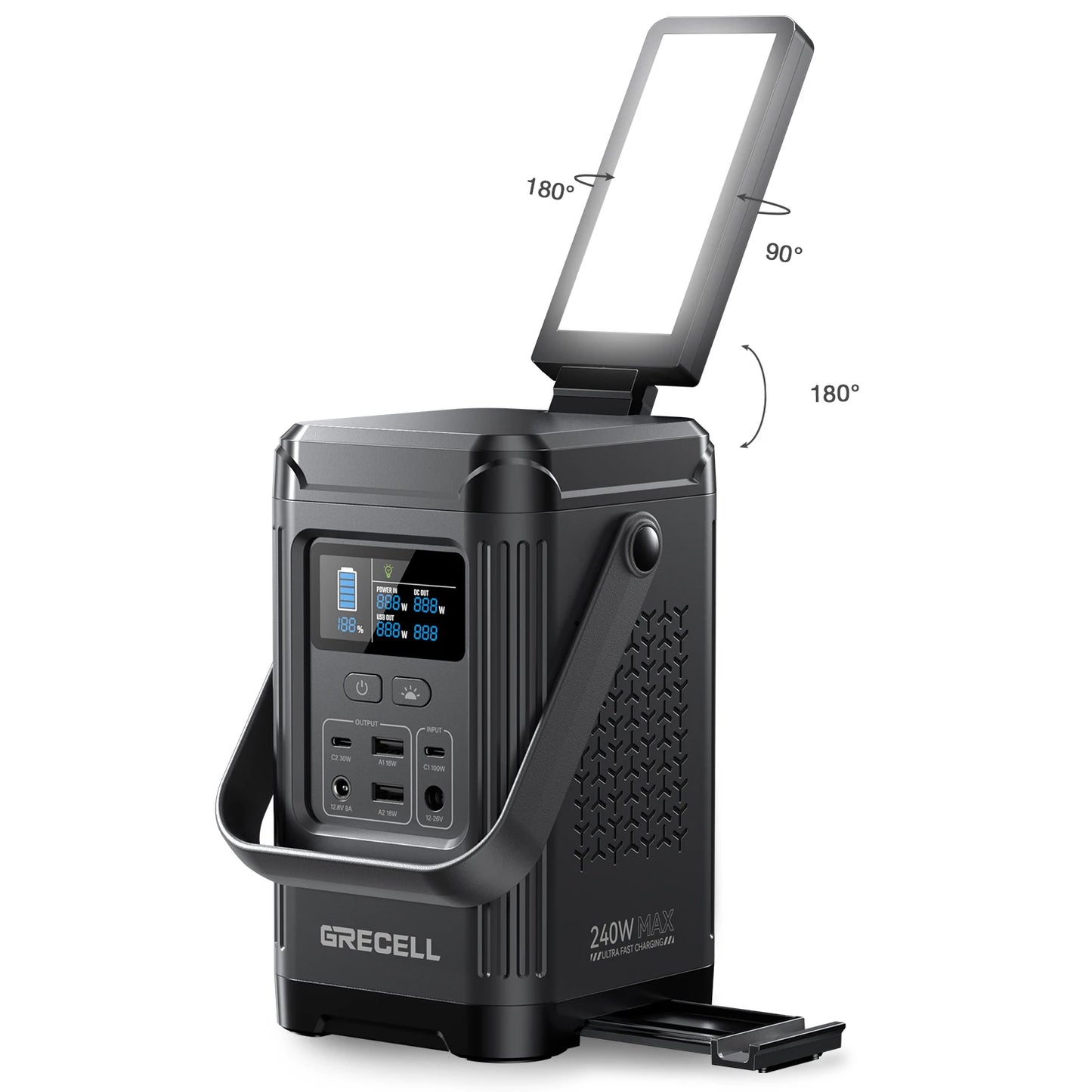 EBL 240W Portable Power Station LiFePO4 Solar Generator Outdoors 153.6Wh