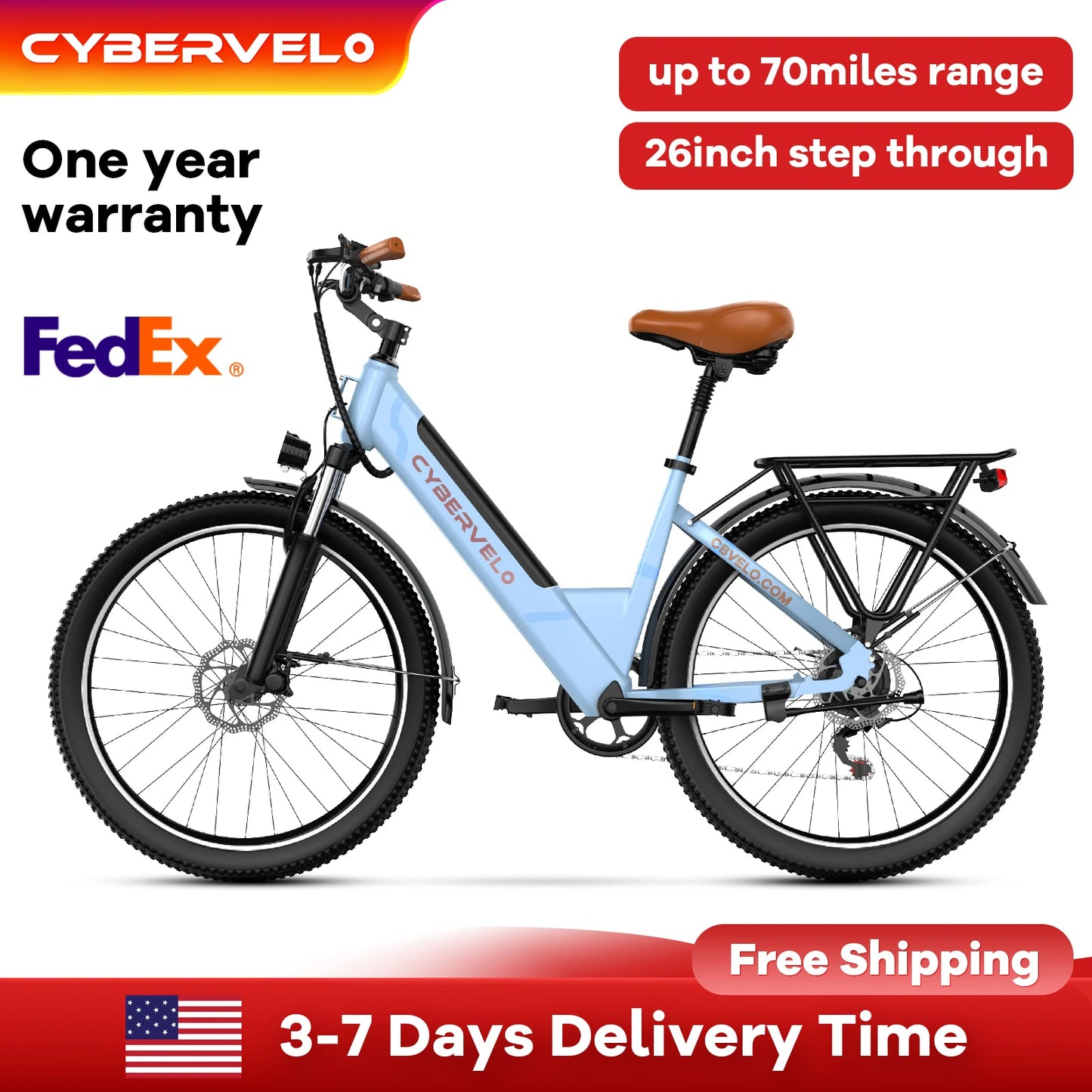 CYBERVELO EK2 Step-Thru Electric City Bike