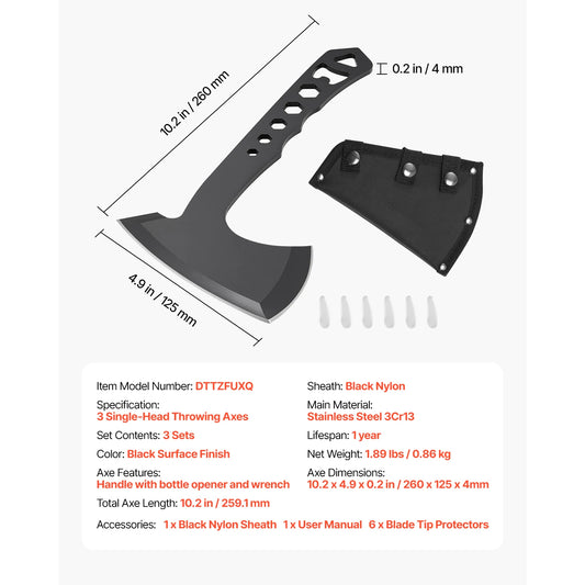 SucceBuy Throwing Axes 3 Pack Tomahawks Hatchet Set