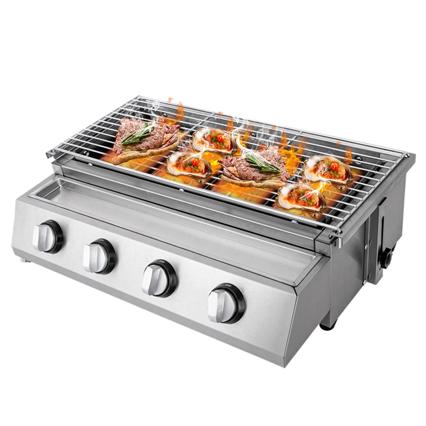 Grid Professional 4 Burner Smokeless Stainless Steel Portable Tabletop Grill