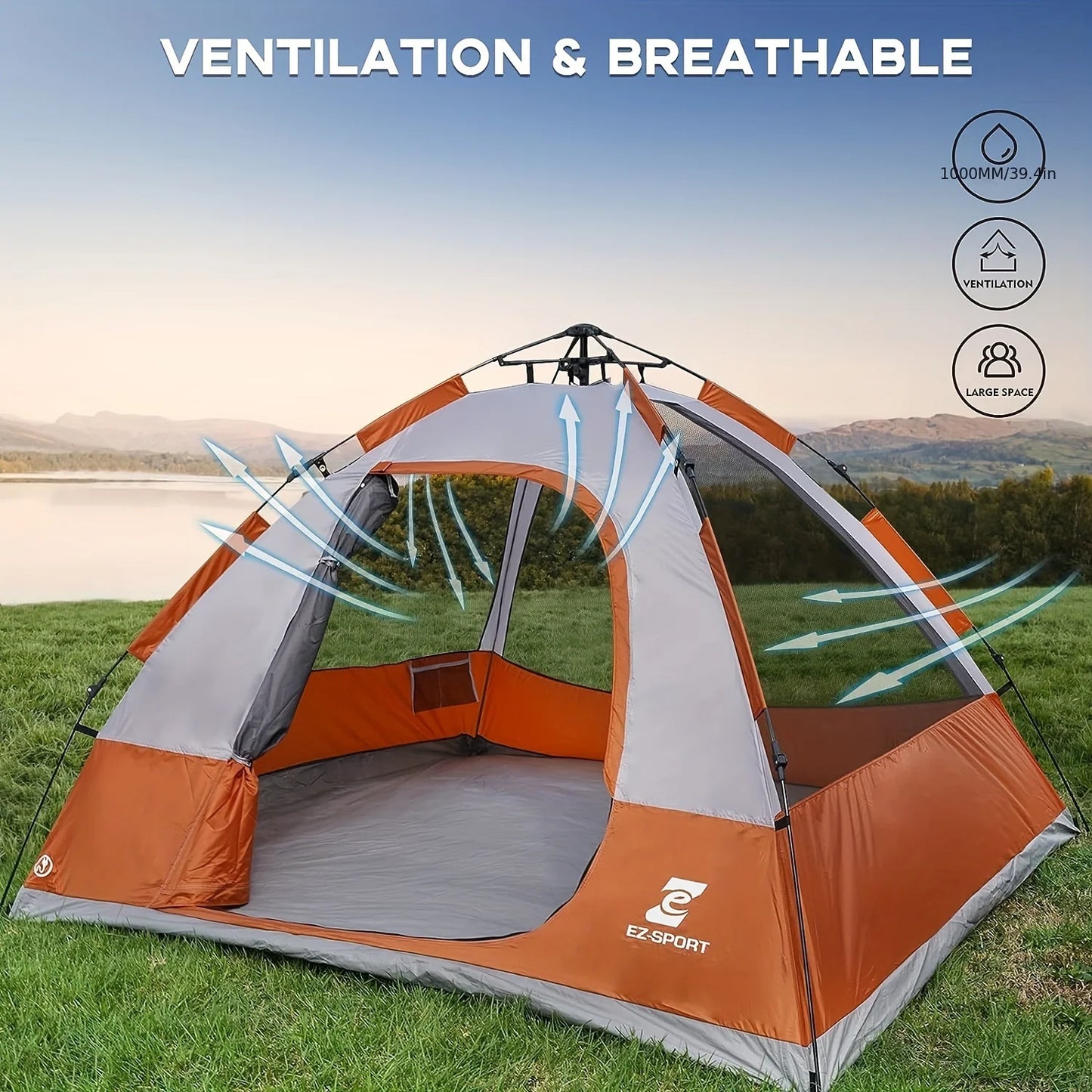 Unp Pop Up Camping Tent Instant Setup Removable Rain Fly