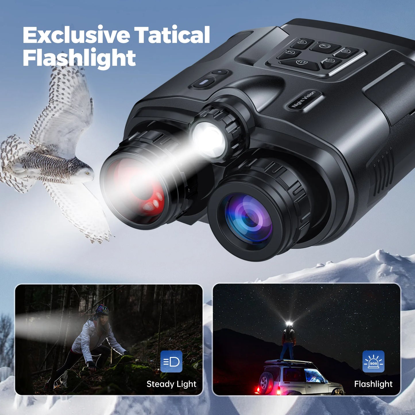4K Night Vision Binoculars With Infrared Light And 8X Zoom